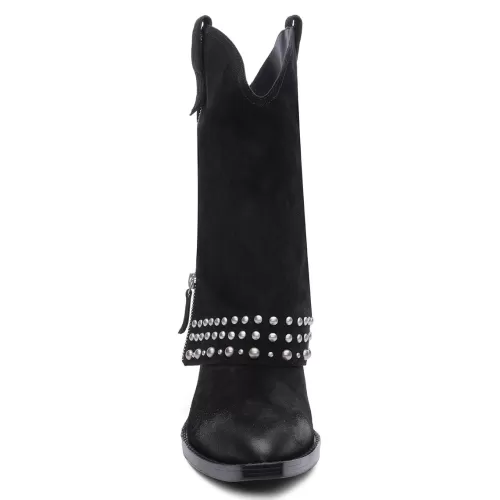 ASH Djangles Studded Western Boots | Fold Over Boots | Black Best