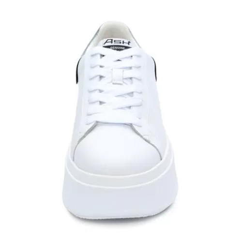 ASH Moby Metallic Platform Sneaker White/Silver Flash Sale