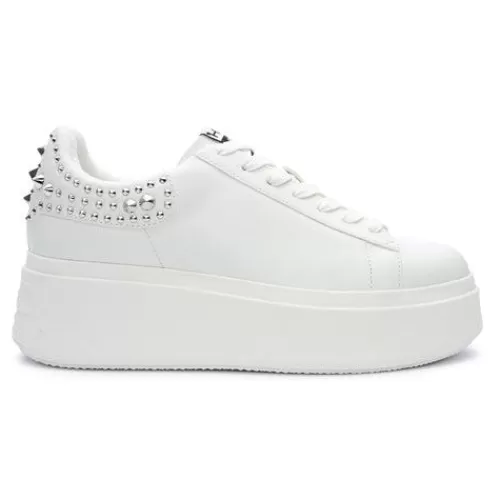 ASH Moby Studs Platform Studded Sneaker White/White/Silver Fashion