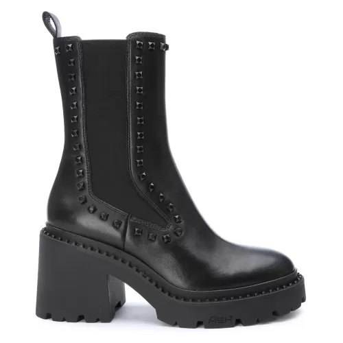 ASH Nico Bis Studded Booties | Studded Chelsea Boots | Black Best